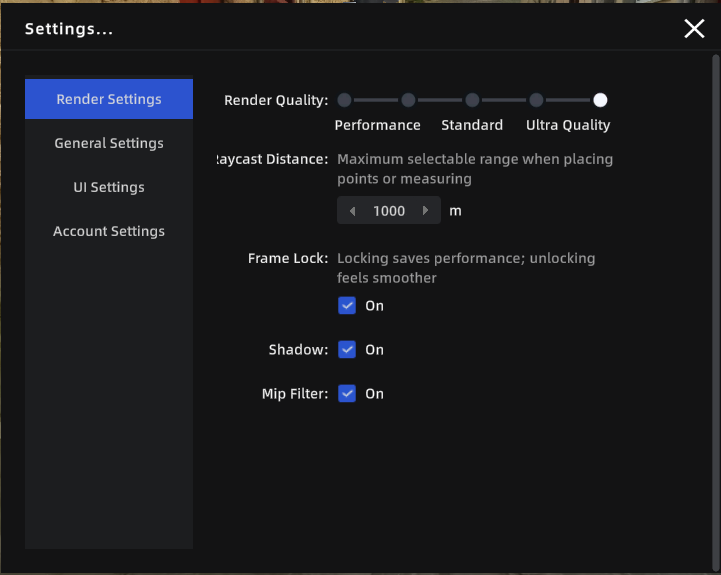 Settings Panel