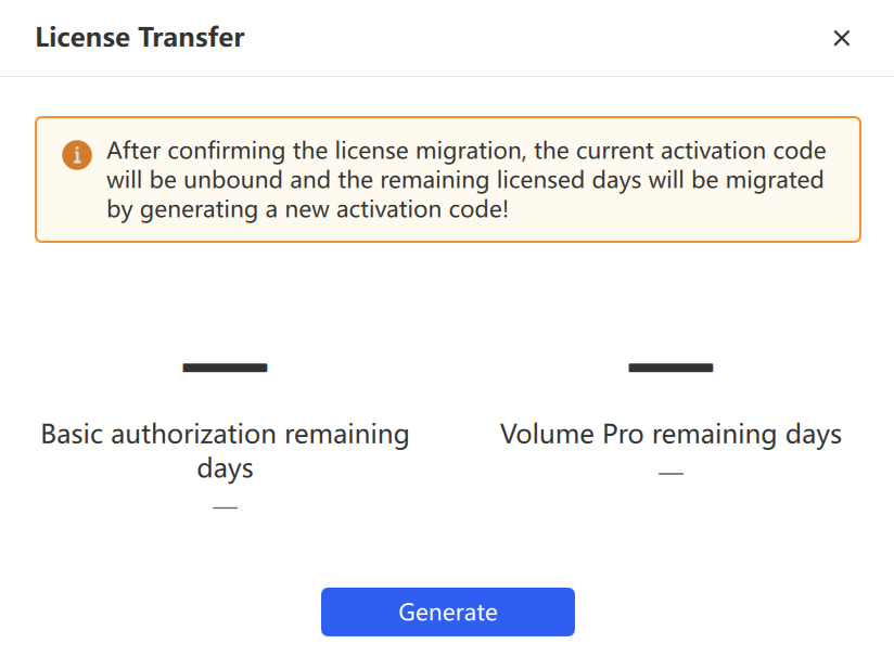 License migration