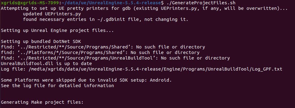Run GenerateProjectFiles.sh to generate Unreal Engine project files and Makefile