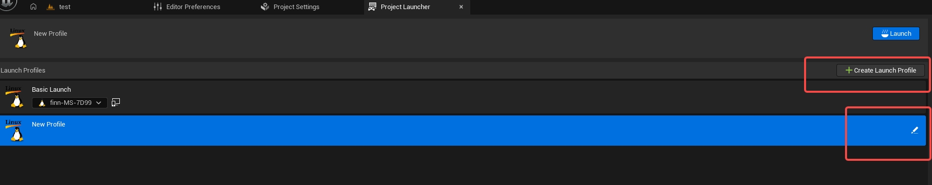 Create a custom launch profile in Project Launcher