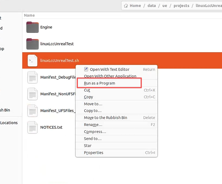 View and launch the archived packaging result in the Linux file manager