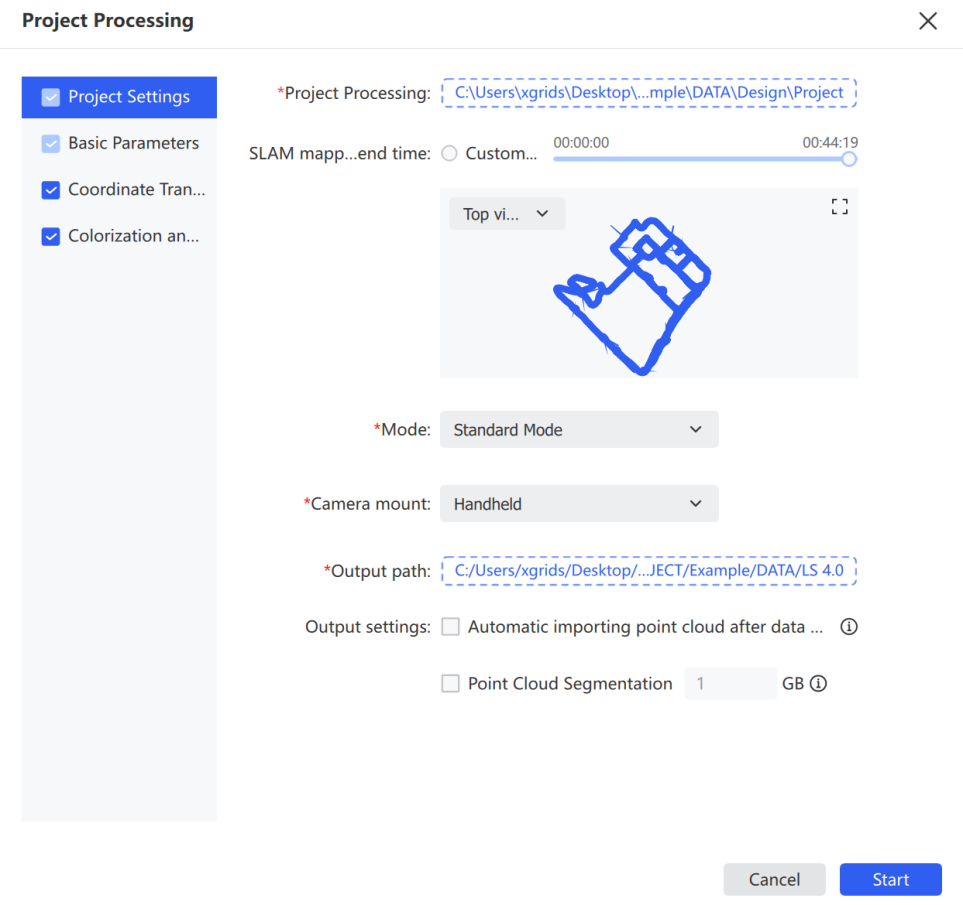 Project settings