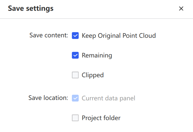 Save settings