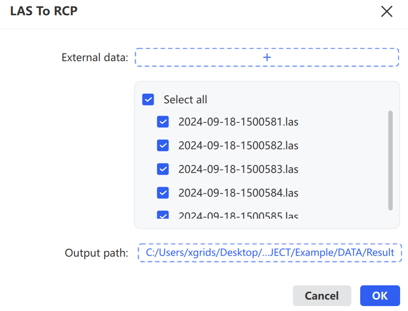 LAS to RCP result