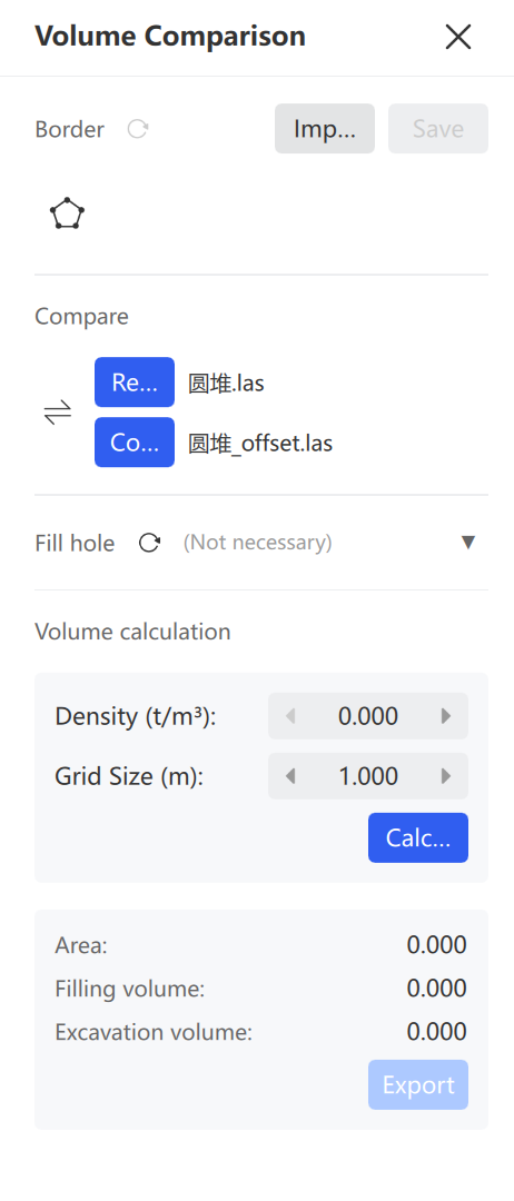 Volume comparison interface