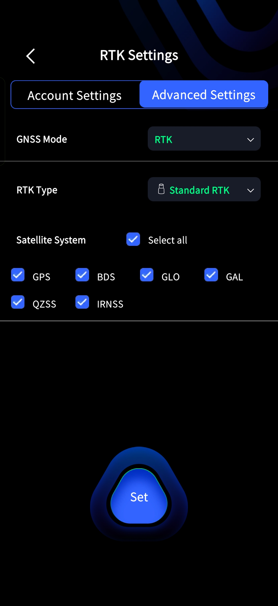 L2 Pro RTK advanced settings