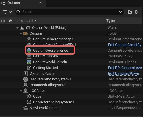 Configuring CesiumGeoreference