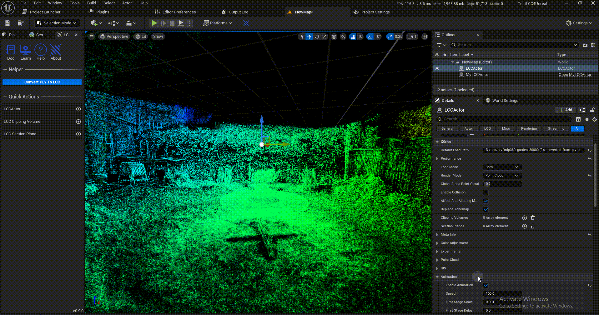 Demonstration of the point cloud loading animation