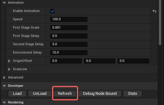 Previewing the loading animation with the Refresh button