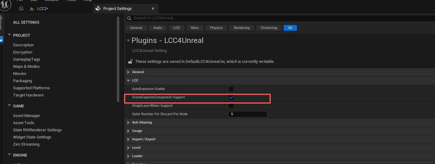 SceneCaptureComponent support setting