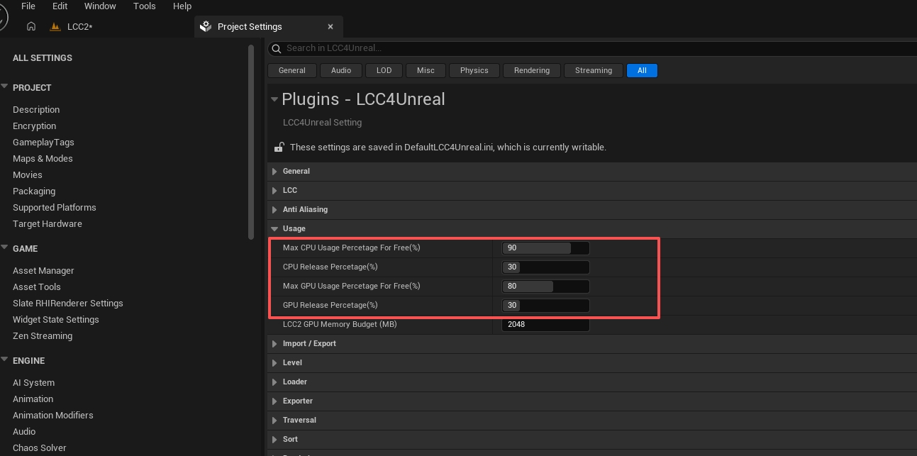 CPU and GPU memory release threshold settings