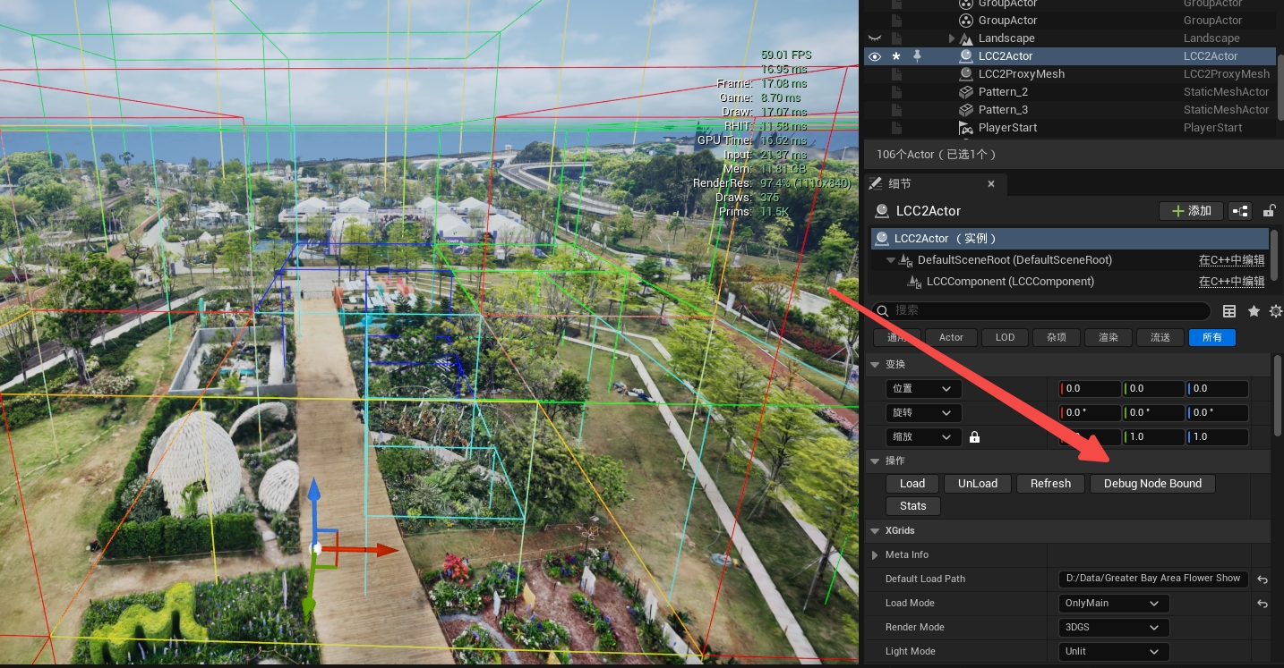 Debug Node Bound node Level visualization