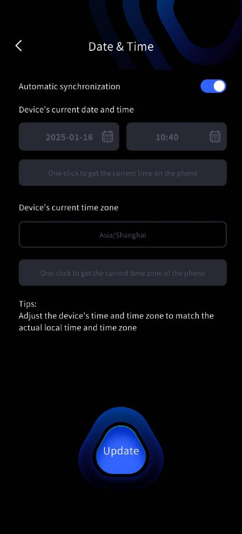 Set device time manually